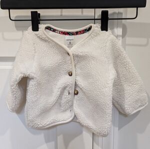 White Teddy Sweater - 6 months